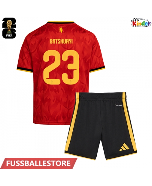 Günstige Belgien Michy Batshuayi #23 Heimtrikotsatz Kinder WM 2026 Kurzarm (+ Kurze Hosen)